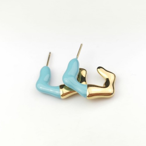 Kolczyki ze STALI CHIRURGICZNEJ niebieskie emaliowane