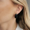 Kolczyki ze STALI CHIRURGICZNEJ krople czarne emaliowane