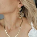 Kolczyki ze STALI CHIRURGICZNEJ wiszące spirale kolor złoty