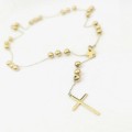 Naszyjnik STAL CHIRURGICZNA Różaniec złote kulki cudo kolor złoty