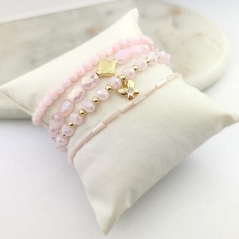 Zestaw bransoletek POZŁACANYCH z muszlą naturalną