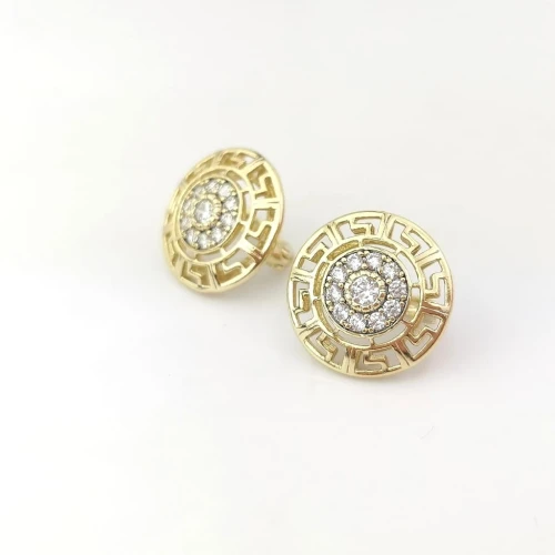 Kolczyki POZŁACANE greckie z kryształami kolor złoty