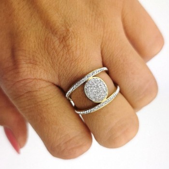 Pierścionek STAL CHIRURGICZNA kryształki Blueberry 