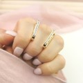 Kolczyki POZŁACANE elipsy z kryształami rose gold