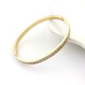 Bransoletka złota ze STALI CHIRURGICZNEJ sztywna bangle klasyczna kryształki