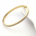 Bransoletka złota ze STALI CHIRURGICZNEJ sztywna bangle klasyczna kryształki