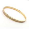 Bransoletka złota ze STALI CHIRURGICZNEJ sztywna bangle klasyczna kryształki