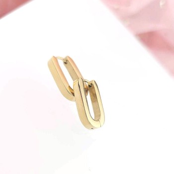 Kolczyki ze STALI CHIRURGICZNEJ elipsa  mniejsze kolor złoty