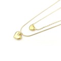 Naszyjnik ze STALI CHIRURGICZNEJ dwa serduszka żmijka kolor złoty SOHO Biżuteria