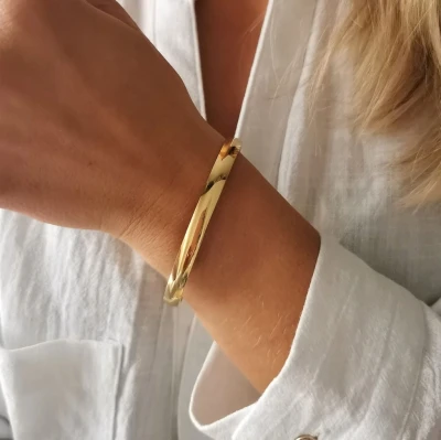 Bransoletka ze STALI CHIRURGICZNEJ bangle klasyczna kolor złoty 