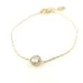 Bransoletka STAL CHIRURGICZNA okrągła zawieszka kryształ z cyrkoniami kolor złoty Blueberry