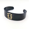 Złota bransoletka ze STALI CHIRURGICZNEJ MIŚ sztywna bangle