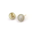 Złote kolczyki PREMIUM ze STALI CHIRURGICZNEJ kulka kryształowa