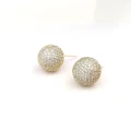 Złote kolczyki PREMIUM ze STALI CHIRURGICZNEJ kulka kryształowa
