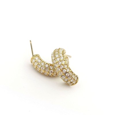 Kolczyki  ze STALI CHIRURGICZNEJ koła kryształowe złote