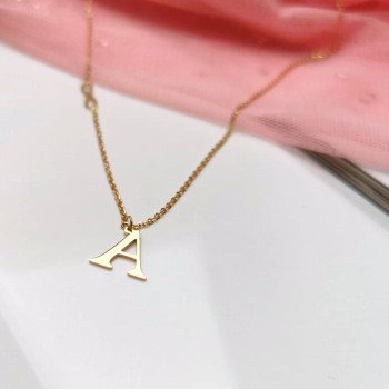 Naszyjnik litera A STAL CHIRURGICZNA BLUEBERRY Literka mała nieskończoność kolor złoty 