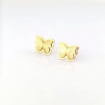 Kolczyki STAL CHIRURGICZNA  motyle frezowane kolor złoty 