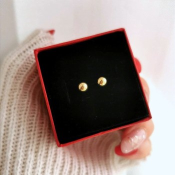 Kolczyki STAL CHIRURGICZNA kulki klasyczne kolor złoty Blueberry