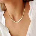 Naszyjnik STAL CHIRURGICZNA klasyczna żmijka 4 mm bez zawieszek kolor złoty