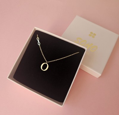 Naszyjnik litera O STAL CHIRURGICZNA Literka mała nieskończoność kolor złoty   