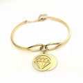 Bransoletka Premium STAL CHIRURGICZNA półsztywna diament kolor złoty