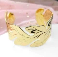 Złota bransoletka ze STALI CHIRURGICZNEJ sztywna szeroka