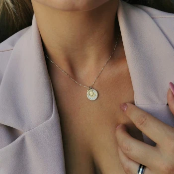 BYK Naszyjnik STAL CHIRURGICZNA Znak zodiaku zawieszka medalion cyrkonie kolor złoty BLUEBERRY