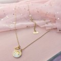 BLUEBERRY Naszyjnik STAL CHIRURGICZNA Znak zodiaku BLIŹNIĘTA zawieszka medalion cyrkonie kolor złoty_sohobizuteria.pl
