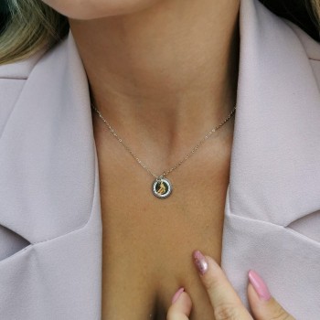 PANNA  BLUEBERRY Naszyjnik STAL CHIRURGICZNA Znak zodiaku zawieszka medalion cyrkonie kolor złoty    