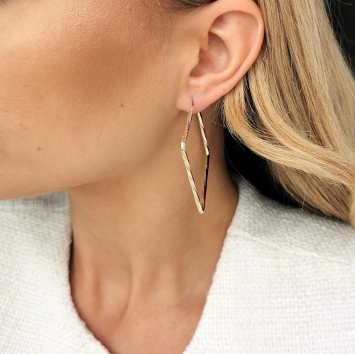 Kolczyki romby tłoczone ze STALI CHIRURGICZNEJ złote