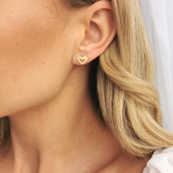 Kolczyki  serduszka motylki ze STALI CHIRURGICZNEJ złote 