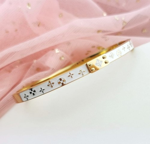 Bransoletka bangle STAL CHIRURGICZNA Złota sztywna biała  złota Blueberry