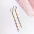 Kolczyki POZŁACANE wiszące łańcuszki bigiel rose gold