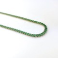 Naszyjnik choker zielone kryształki ze STALI CHIRURGICZNEJ złoty