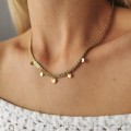 Naszyjnik choker mesh monetki ze STALI CHIRURGICZNEJ złoty