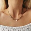 Naszyjnik choker mesh monetki ze STALI CHIRURGICZNEJ złoty