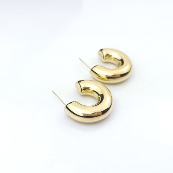 Kolczyki ze STALI CHIRURGICZNEJ koła dmuchane kolor złoty