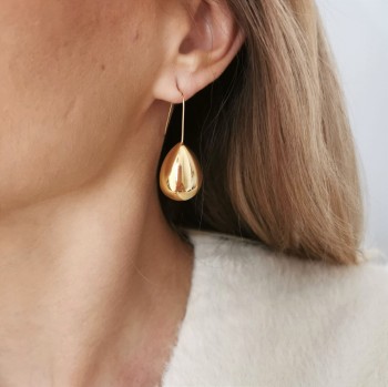 Kolczyki ze STALI CHIRURGICZNEJ łezki bigiel kolor złoty 