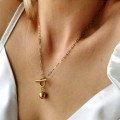 Naszyjnik choker kulka ze STALI CHIRURGICZNEJ złoty