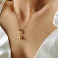 Naszyjnik choker kulka ze STALI CHIRURGICZNEJ złoty