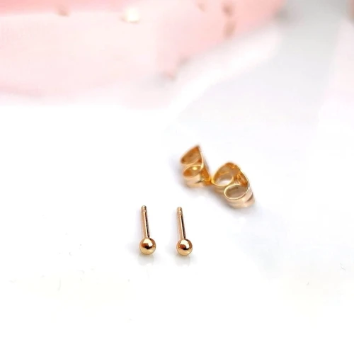 Kolczyki POZŁACANE kulki klasyczne rose gold