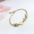 Bransoletka Premium STAL CHIRURGICZNA Półsztywna charms kryształki kolor złoty Blueberry
