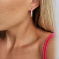 Kolczyki POZŁACANE elipsa emalia kolor różowy rose gold