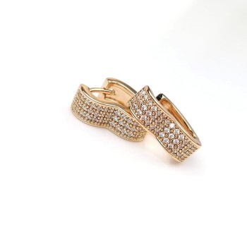 Kolczyki serduszka z kryształami POZŁACANE  ze stali szlachetnej