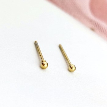 Złote kolczyki STAL CHIRURGICZNA kulki mini klasyczne 