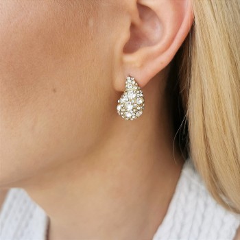 Kolczyk łezki krople z kryształami ze STALI CHIRURGICZNEJ  złoty