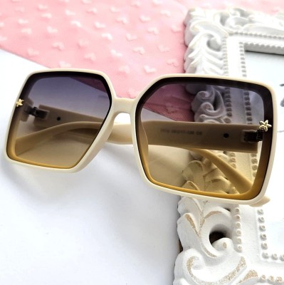 Okulary przeciwsłoneczne DAMSKIE z filtrem UV400 kremowe oprawki  