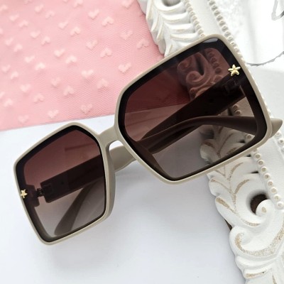 Okulary przeciwsłoneczne DAMSKIE z filtrem UV400 beżowe oprawki   