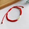 Bransoletka ze STALI CHIRURGICZNEJ złote skrzydło sznurek czerwony