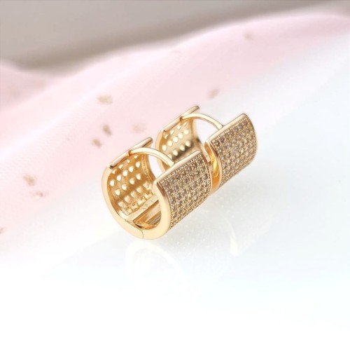 Kolczyki POZŁACANE koła jasne kryształy rose gold
